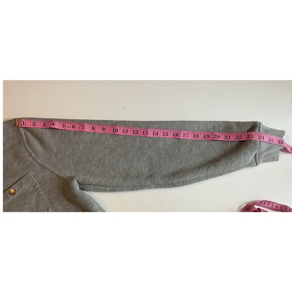 Coleman Men's Sz L Crewneck Sherpa Lined Waffle Thermal Sweatshirt Gray - Picture 5 of 8